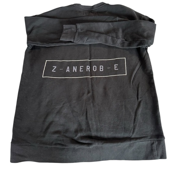 Zanerobe Black Crewneck Sweater with Ribbed Cuffs - Picture 2 of 4